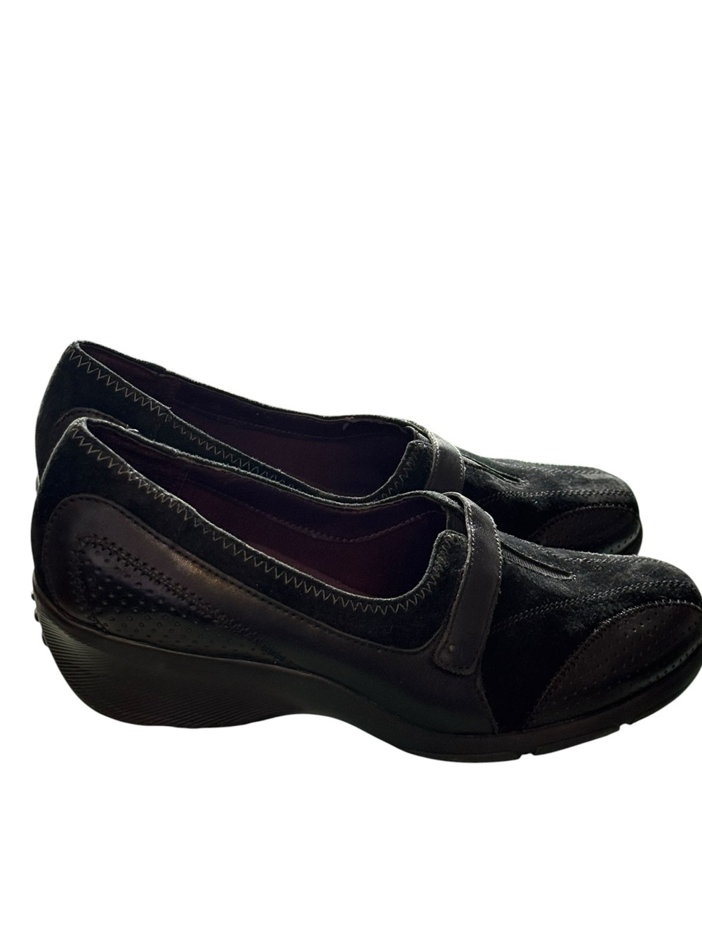 Privo Comfort Black Leather & Suede Mary Jane Comfort Flats Size 8.5M - Picture 3 of 7